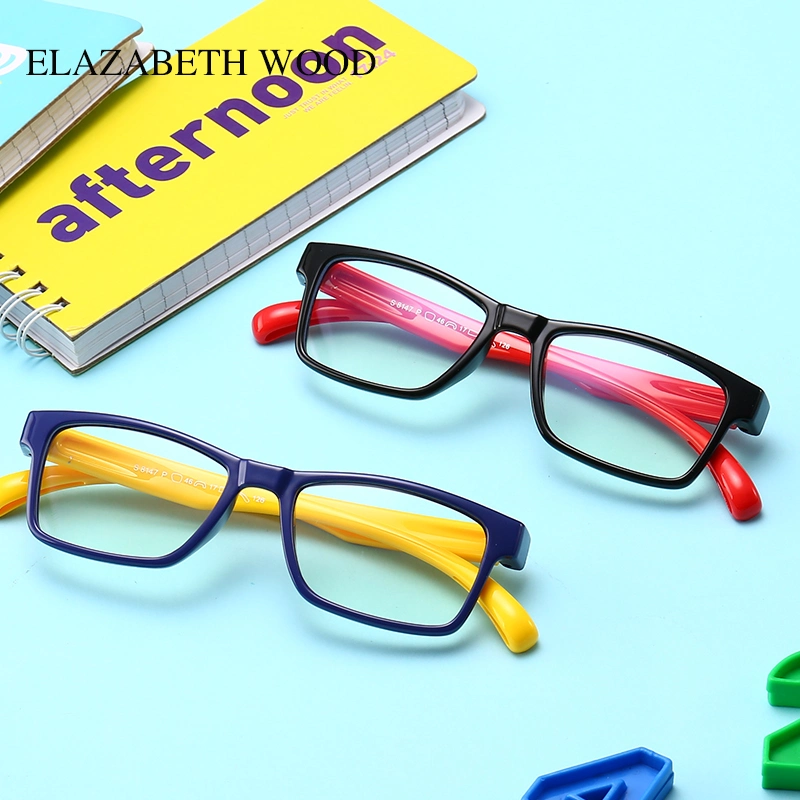 Anti Blue Light Soft Kid Eyeglasses Square Children Silica Gel Optical Frame