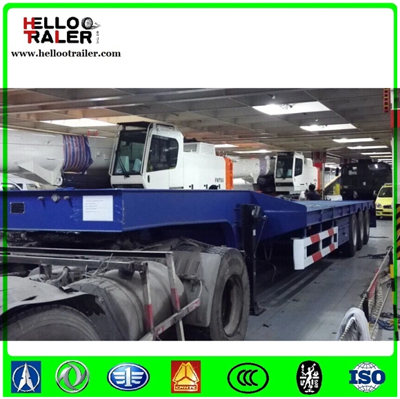 3 Axle Low Bed Semi Trailer Low Loader Trailers for Excavators