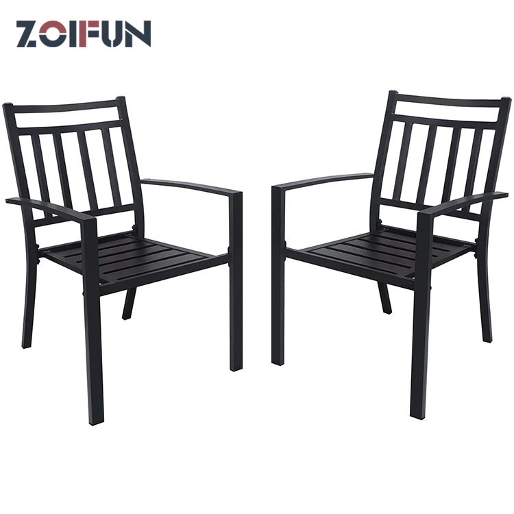 Table de jardin Meubles de jeu de chaises de jardin Table à café en métal pour Outdoor Indoor chaises avec accoudoir