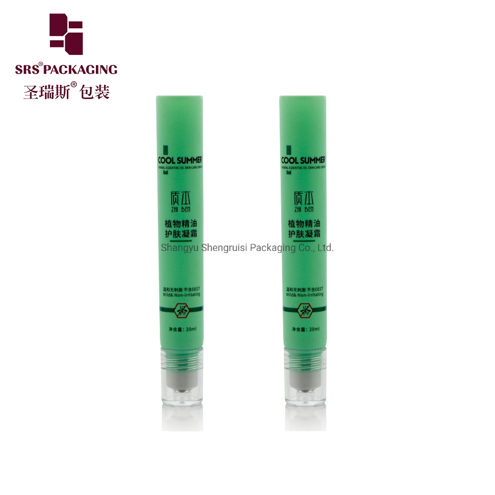 19mm Soft Tube PE Squeezable PCR Tube Eco-friendly Eye Serum Tube with Roller Ball Applicator 3 Beads Roller Head