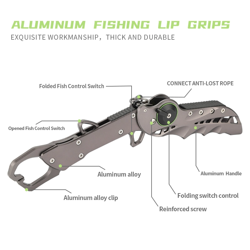 Topwin Collapsible Fish Lip Grip Aluminum Alloy Anti Antiskid Handle Fish Grip