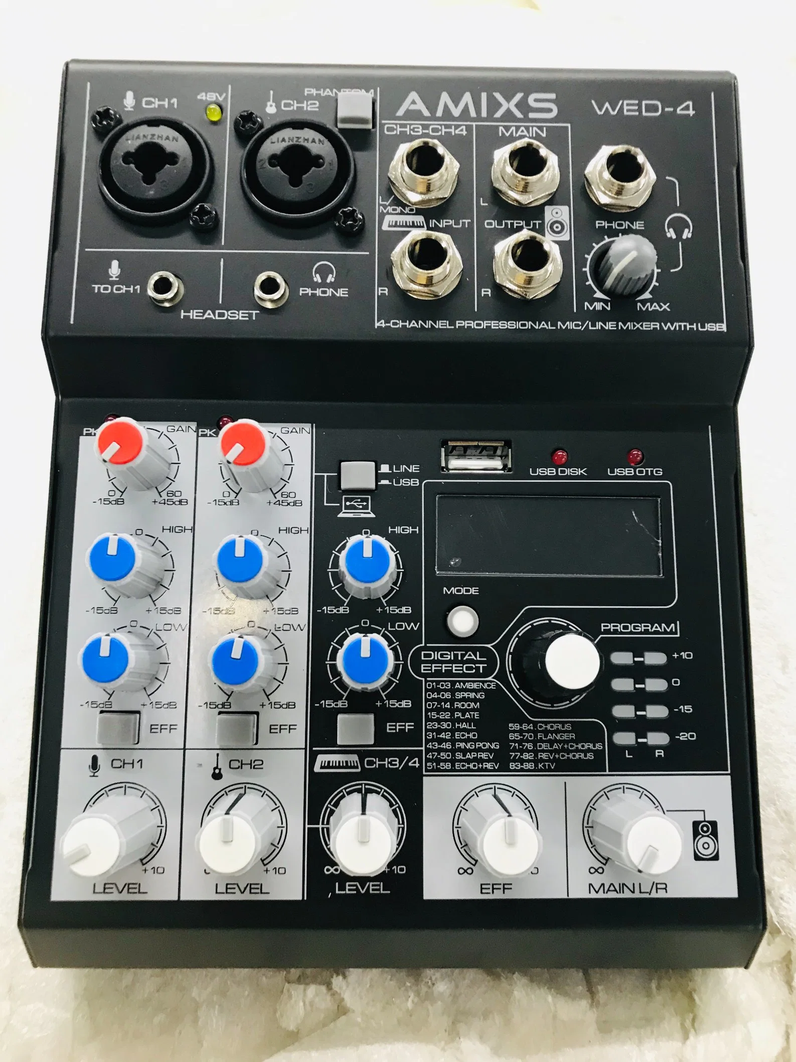 Audio-Mini-Mixer, Computeraufzeichnung, Soundkarte mit Bluetooth, USB MP3