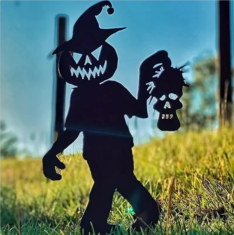 Metal Iron Ghost Zombie Crafts, Halloween Outdoor Garden Cards decorações