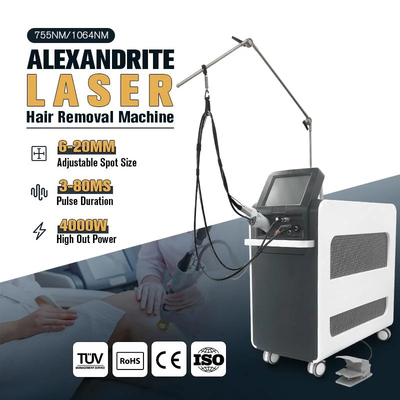 CE Approvedbest Price! for Beauty Salon Equipment Normal Cooling Alexandrite Laser 755nm Hair Removal Equipment 1064nm ND: YAG Laser Hair Removal Beauty Machine