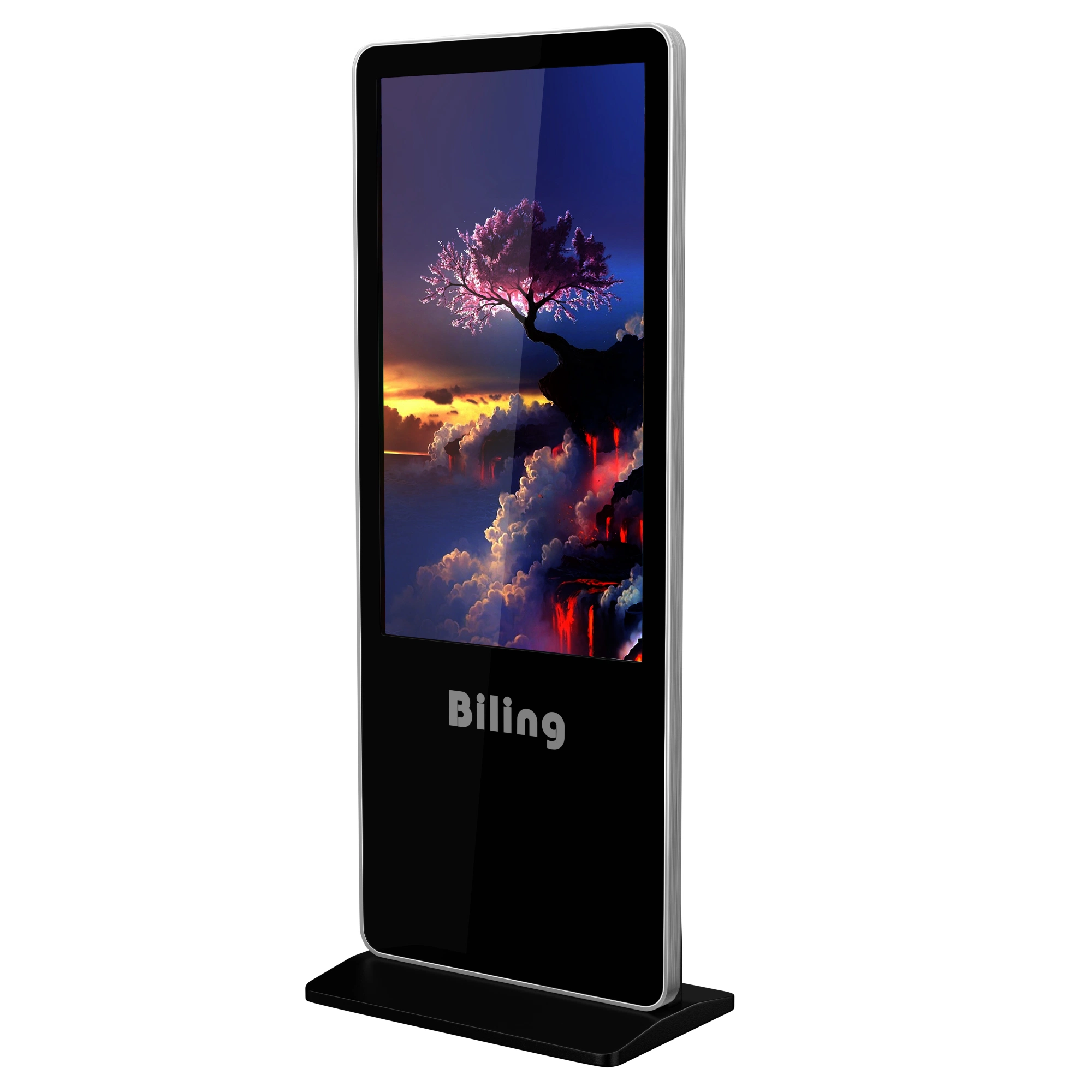 Fabrikpreis 43 Zoll Bodenstativ Vertikal HD Ultra Thin Bodenstativ LCD Touchscreen Werbung TV-Bildschirm