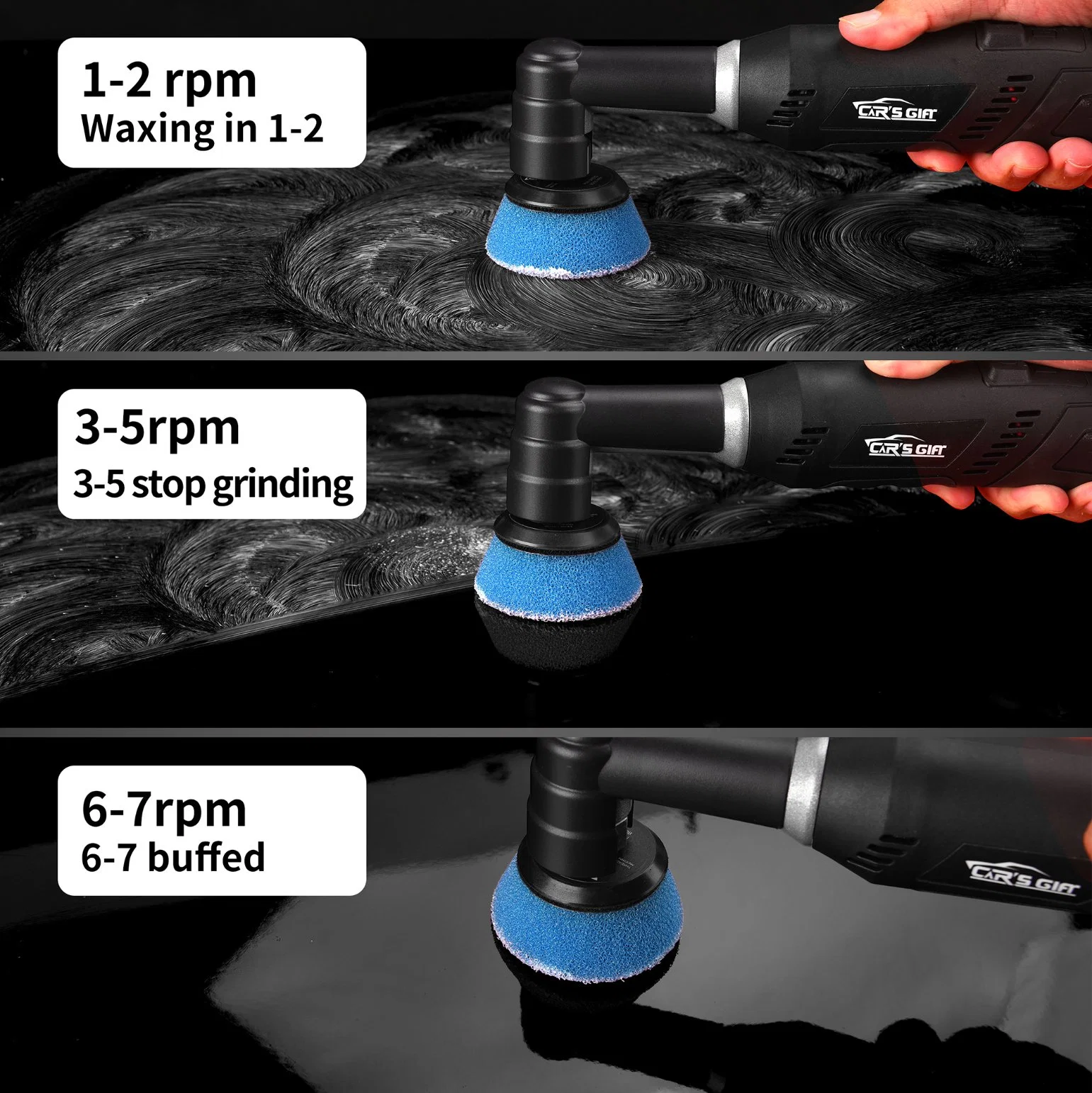 Car's Gift Nano Detailing Polisher Mini Da/RO Cordless Polishing Waxing Power Tools