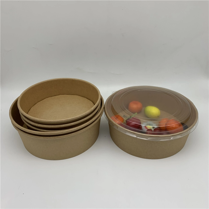 Food Container Custom Printed Multi-Size Disposable Kraft Paper Salad Bowl