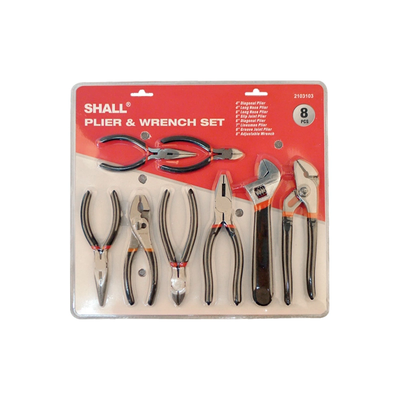 Shall 4PCS Pliers Set Blister Card Package Include Diagonal Cutting Plier Groove Joint Long Nose and Slip Joint Plier