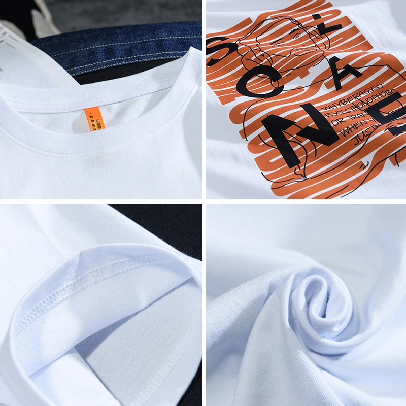 Short Sleeve T Shirt Men's Spring/Summer Printed Letter Round Collar Trend Half Sleeve Shirt