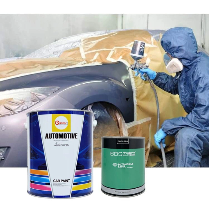 Comercio al por mayor sensación metálica fuerte Spray acrílico la pintura de automóviles pintura de auto Flash de alta HS fina plata brillante de 1K M204