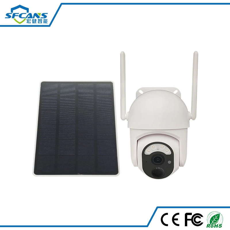 Solar Panel Battery Security Waterproof Outdoor PTZ CCTV Camera