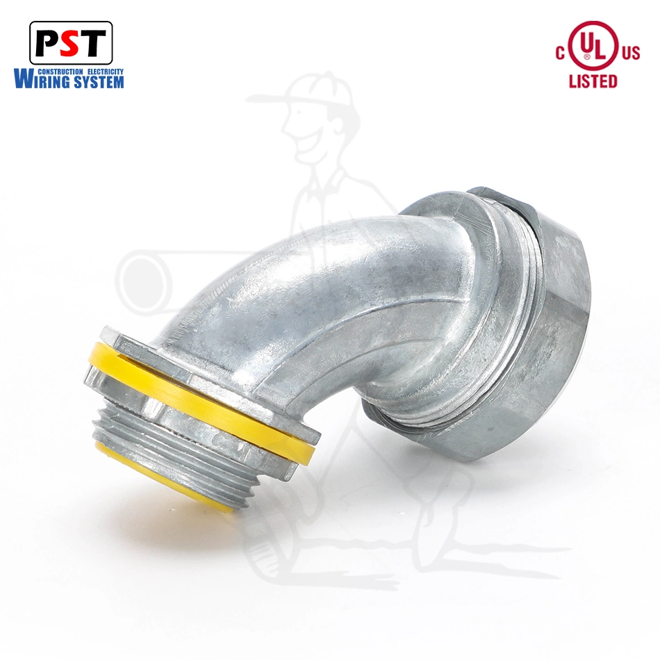 Zinc Die Cast 90 Degree Angle Liquid Tight Connector for Flexible Conduit