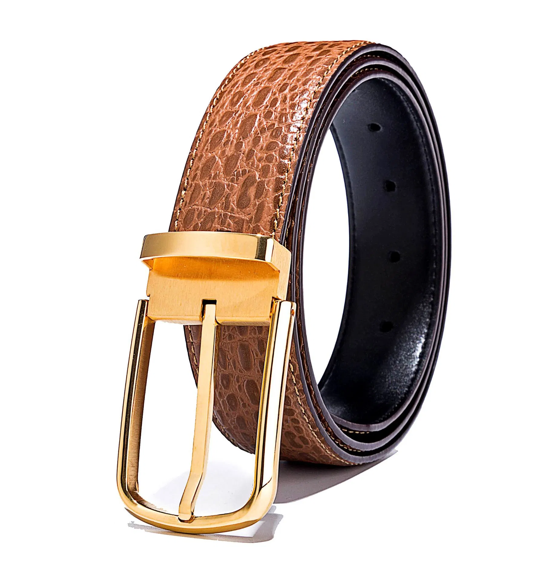 Chinese Men's Fashion Black Cowhide Genuine Leather Belt Men Genuine Pin Buckle Leather Belts