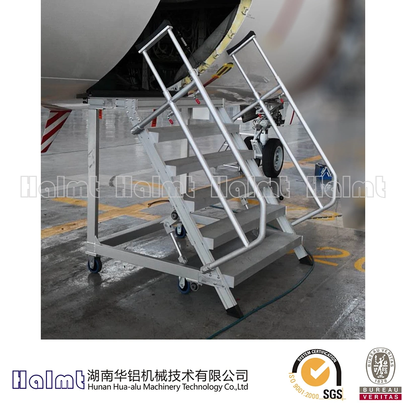 Leicht bewegliche Aluminium Cargo Ladder mit Verlängerungshandläufen für Flugzeuge