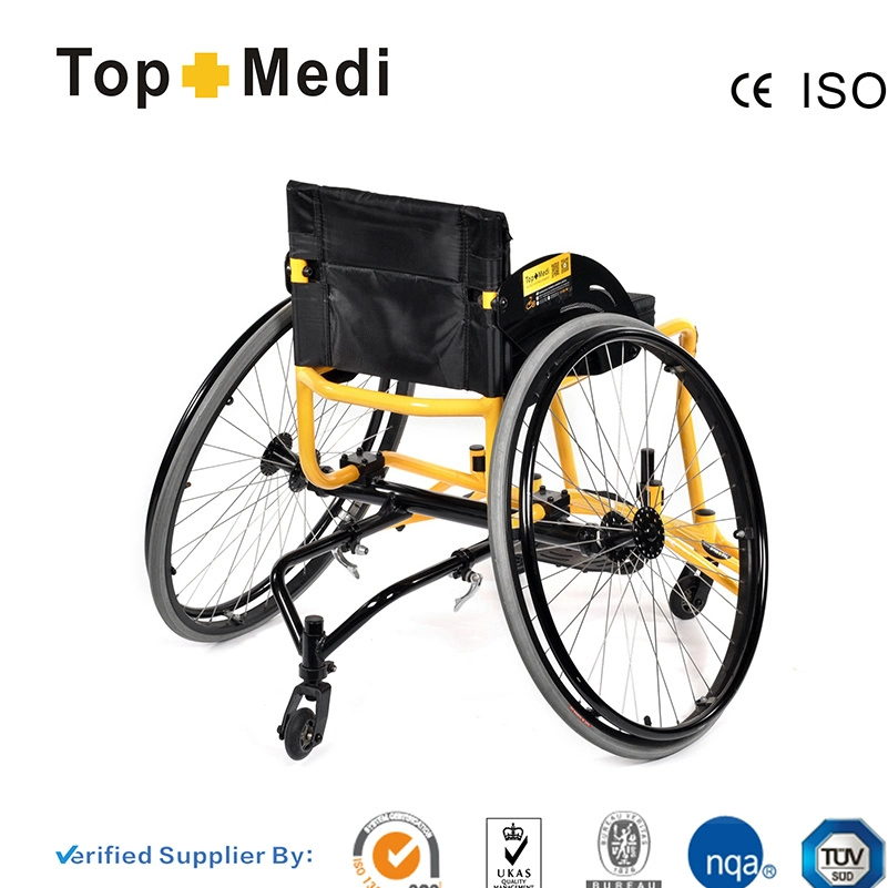 Topmedi Aluminium Alloy Alumium Basketball Center Wheel Chair Power Folding Sport Wheelchair ODM