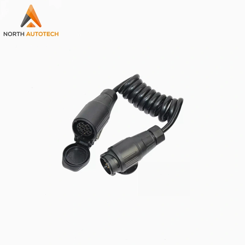 Trailer Parts Anti Flaming Spring Cable Connector Truck RV Plug Socket 7 Pin to 13pin Trailer Adapter Plastic Spring Cable