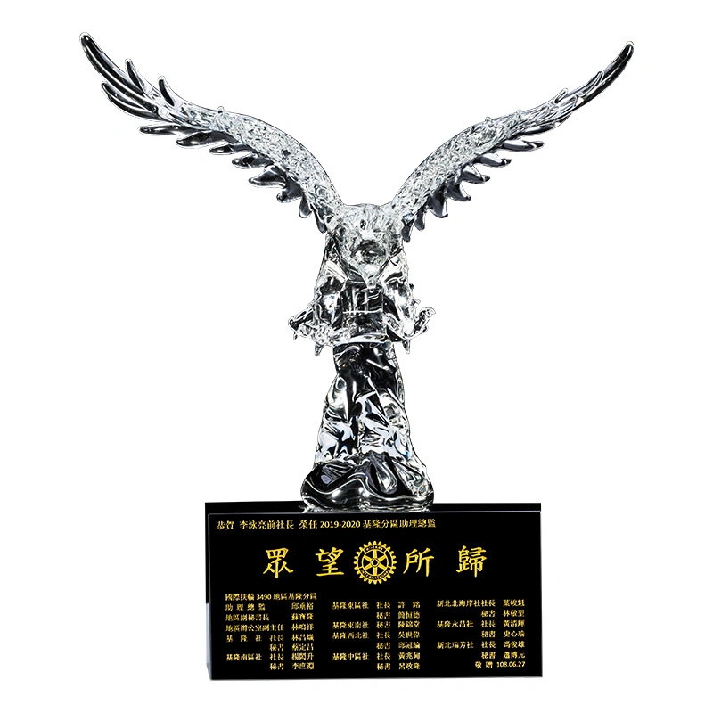 Fashion Crystal Glass Eagle Craft for Office Gift (KS06045)