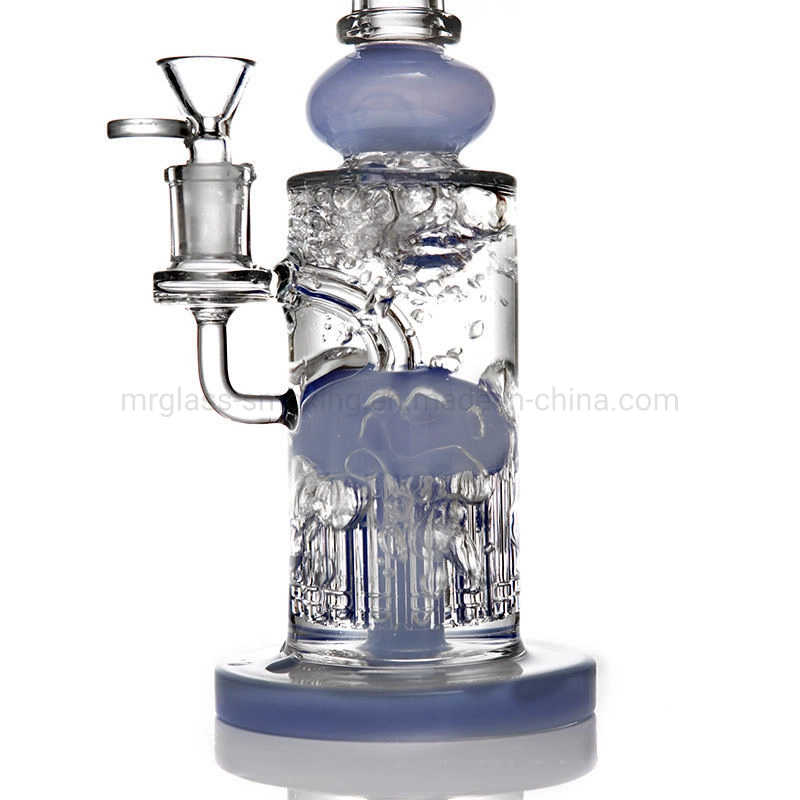 Beliebte Hohe Borosilikatblau Pilz Bubbler Glas Wasserpfeife Recycle Shisha Shisha Glas Handpfeife