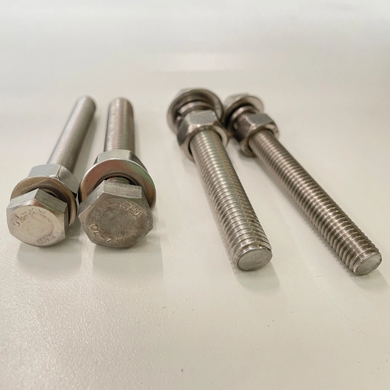 SS304 HDG Zinc Plated A2 A4 Stainless Steel Nut and Hexagon Bolt DIN931 Solar Mounting Fasteners