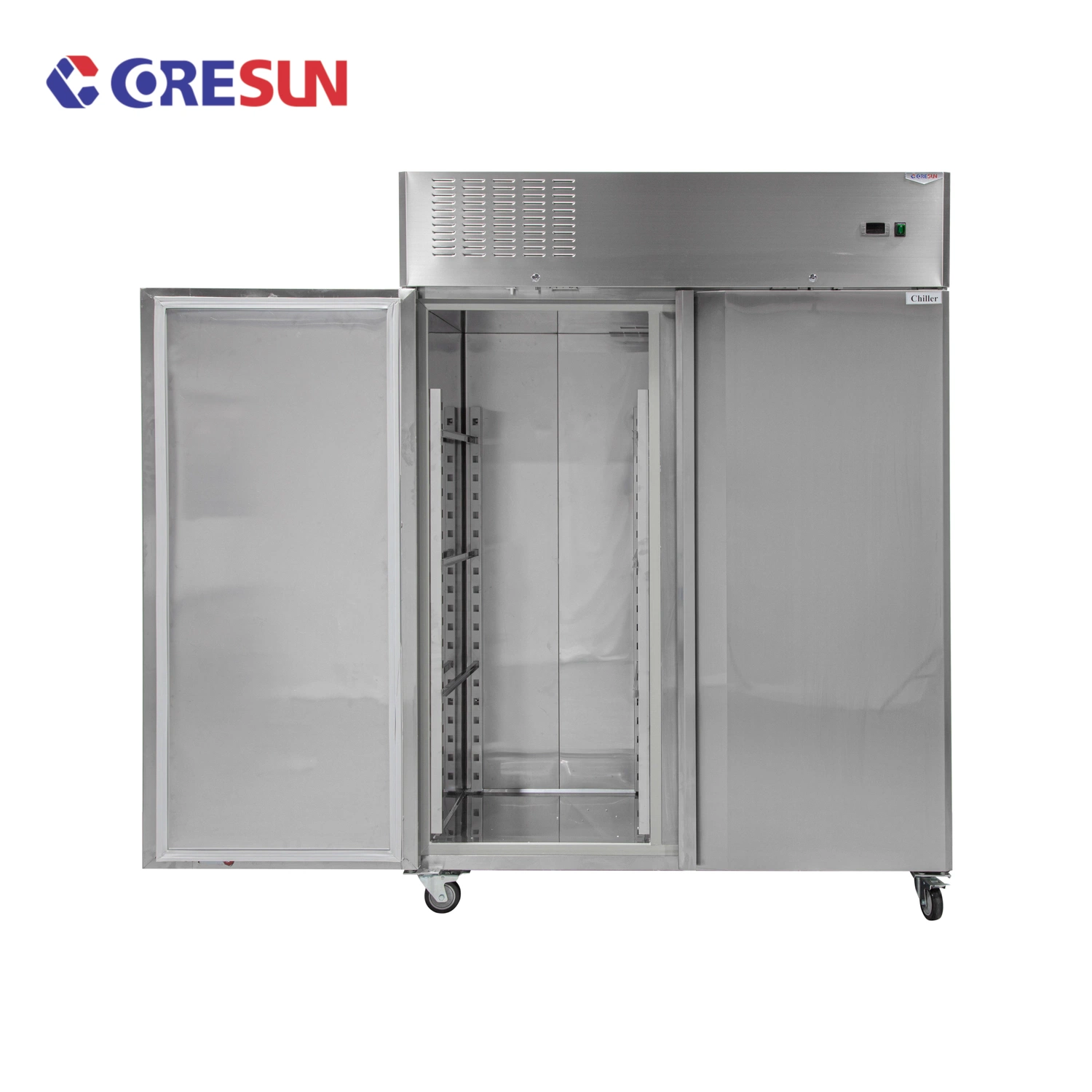 Commerical SS304 &SS201 Catering Equipment Kitchen Double Door Upright Chiller Refrigerator for Supermarket Hotel with CE