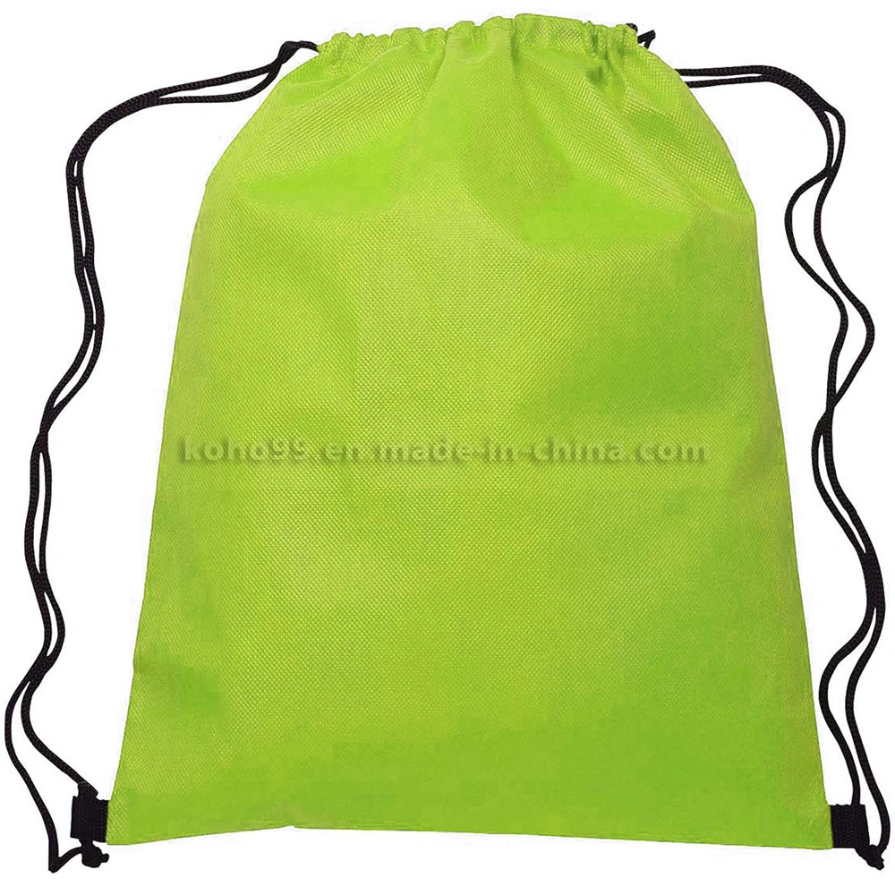 Drawstring Non Woven Tote Bags 3# Apple Green