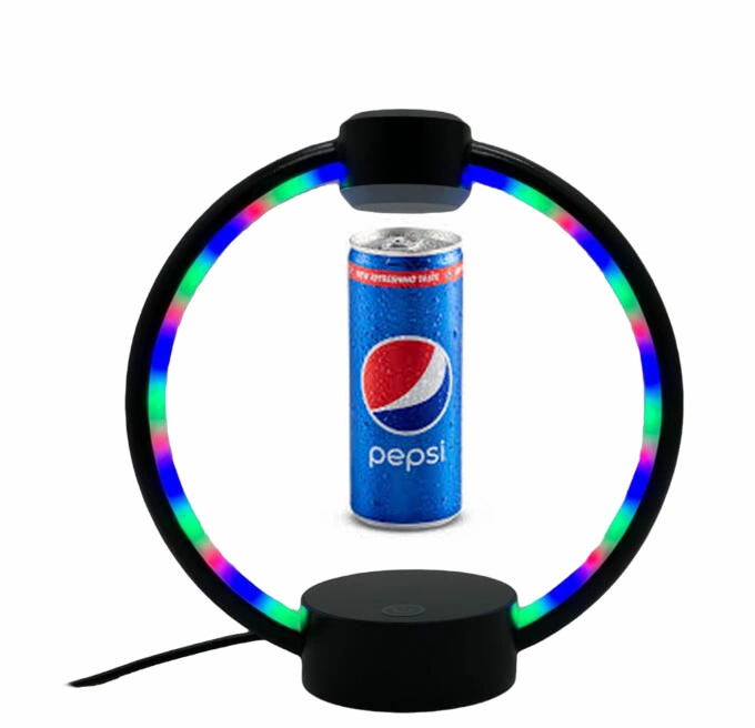 360 Rotating Metal RGB Light Magnetic Leviating Floating Can Kosmetik Display steht für Werbung