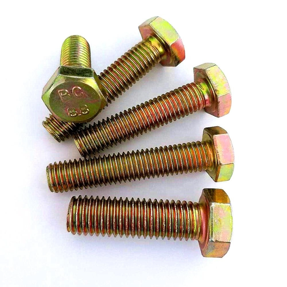 Yellow Color Hex Head Bolt DIN933 Nut Washer Made in China