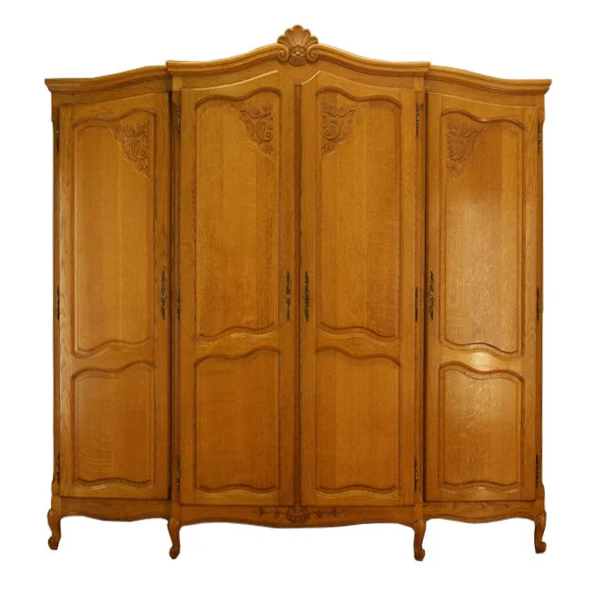 French Provincial Antique Bedroom Wooden Wardrobes Four Doors