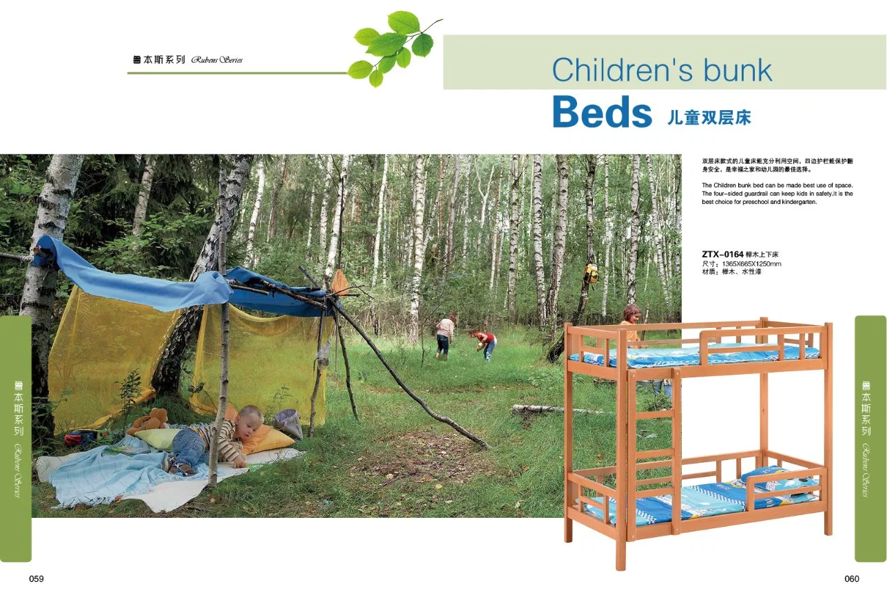 High quality/High cost performance Beech Wood Kids Bed, School Bunk Bed for Kindergarten and Preschool and Nursery School, Children Bed