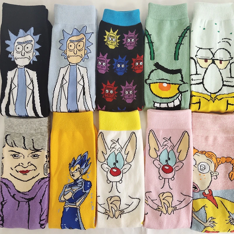 Cartoon MID-Calf Tide Men and Women's Personalized Trendy Cotton Socks