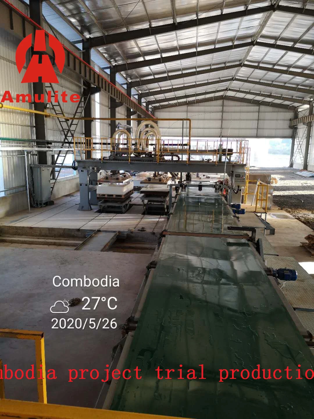 Cambodia Fiber Cement Board Production Line Trial Running