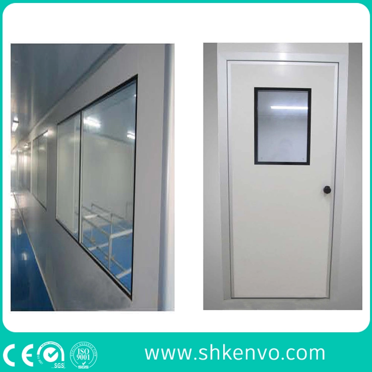 GMP Hygiene Galvanized Iron or 304 Stainless Steel Interior Modular Clean Room Metal Swing Entry Doors for Food, Pharmaceutical, Medical, Hospital, Laboratory