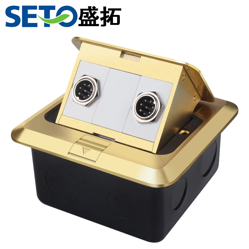 Seto Two-Position 8-Pin Conference Microphone 8-Pin Hand-in-Hand Conference Socket Copper Waterproof Pop-up Floor Socket