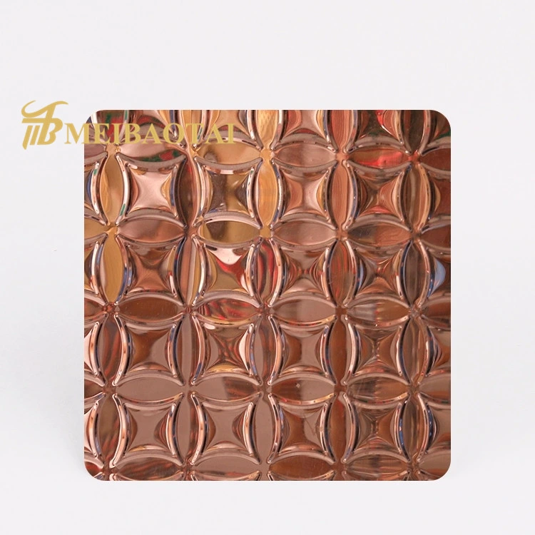 New Design Decorative Materials Customized Patterm 201 Gold Rose 3D Decorative Stainless Steel Sheet