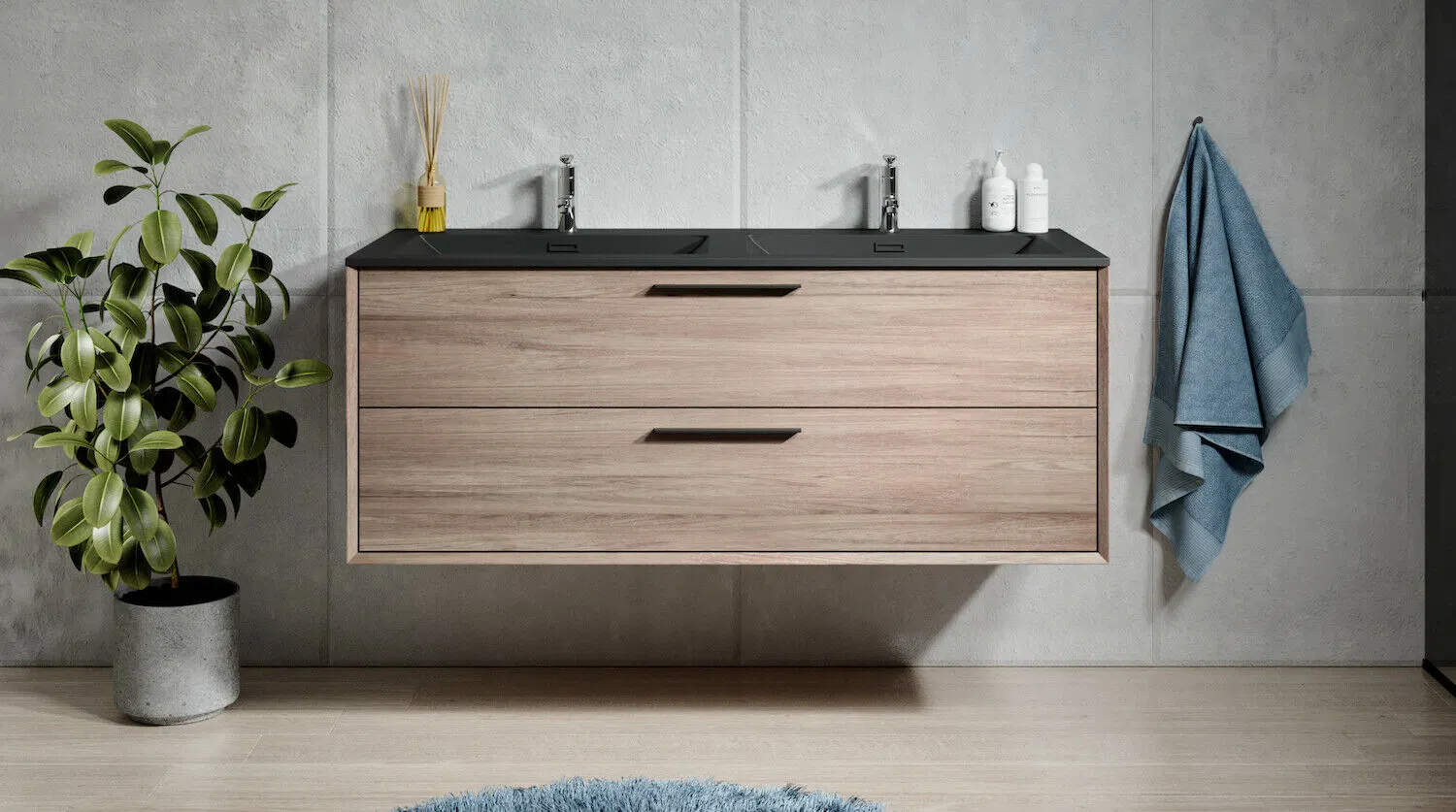 Vanity Unit 120cm Light Oak Vanity Unit