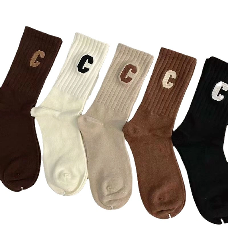 Sports Women Men Durable Grip Non-Slip Knitting Fashion Cotton MID-Tube Football Happy Yoga Socks