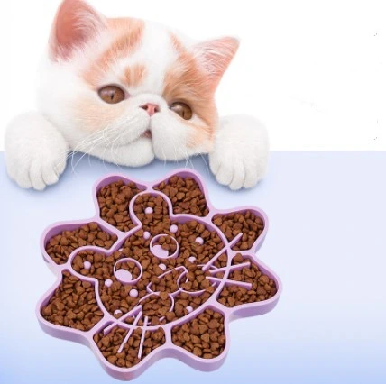 Customized Shape Colorful TPR Silicone Cat Dog Slow Eatting Bowl Pads