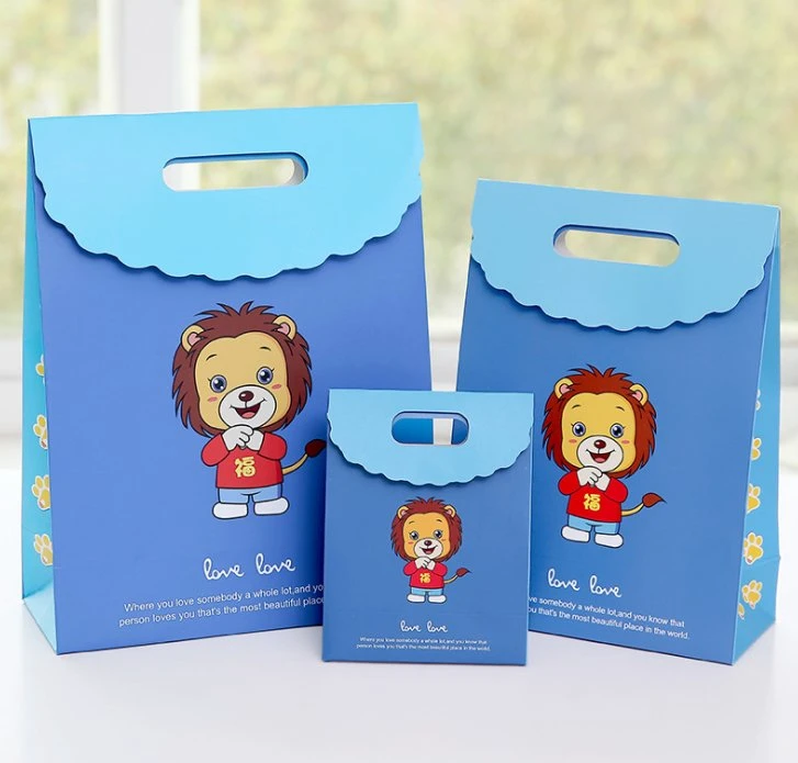 Birthday Portable Gift Bag Cute Cartoon Creative Kids Tote Bag Rabbit Lion Animal Hand Bag