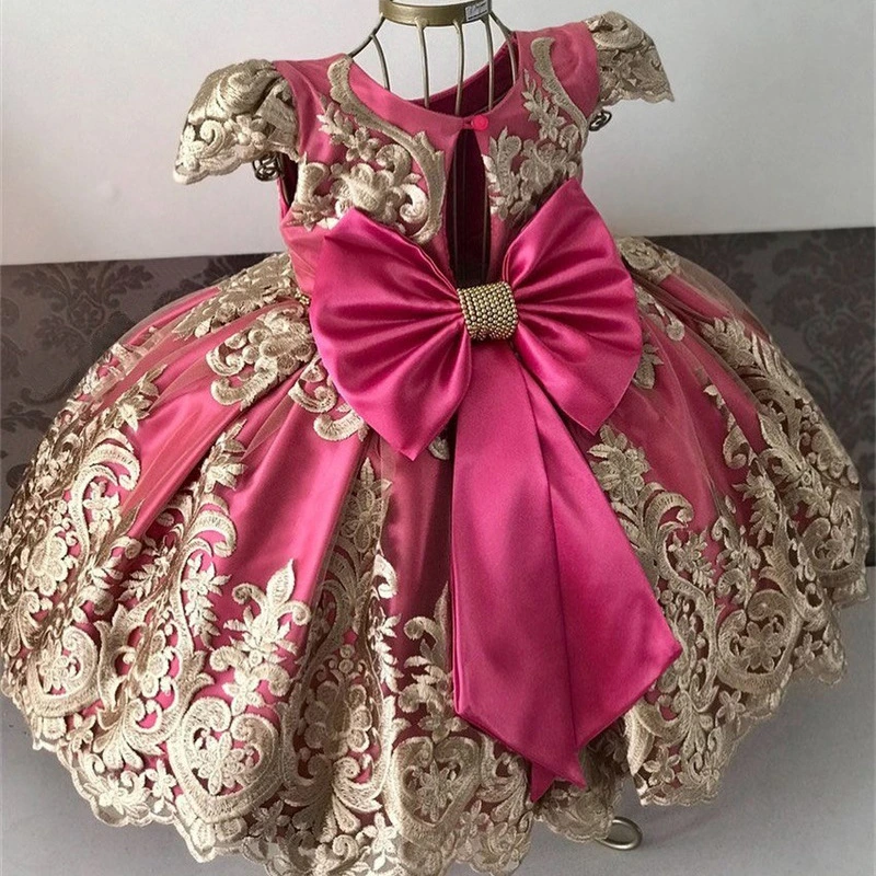 European Style Layered Princess Children Party Dress Shiny Girl Wedding Dress for 10 Years Old Flower Girls Tutu Dress