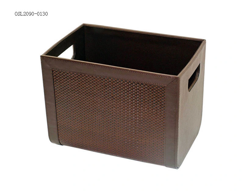 PU Leather Laundry Basket Clothing Storage Tote Basket