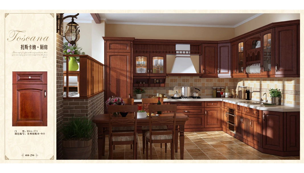Classical Design America Style Solid Wood Series (BR-NS020) Kitchen Cupboards