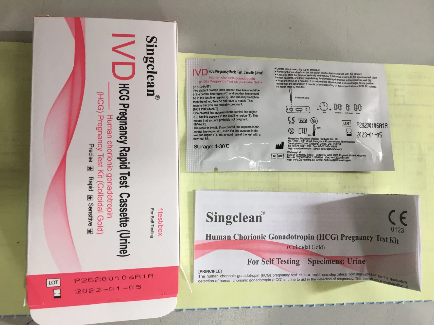 Caja de cartón sin esterilización por óxido de etileno embarazo HCG Midstream Test rápido