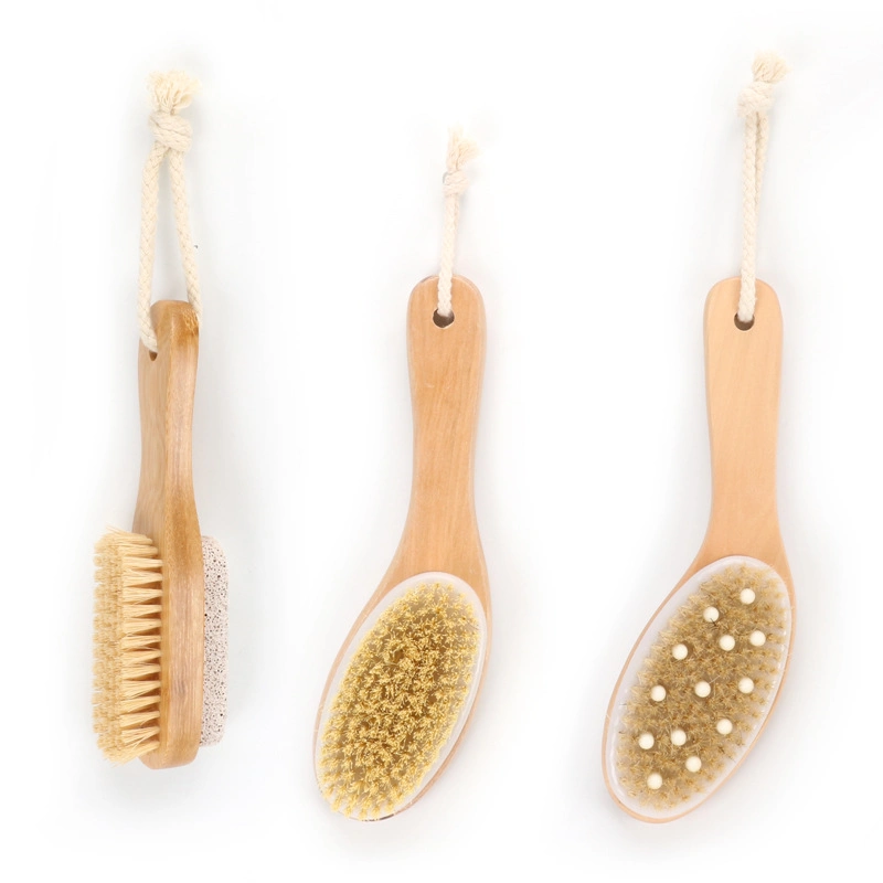 Brosse à picots de hêtre baignoire ovale Gros Logo personnalisé Beech Sisal Brosse de bain