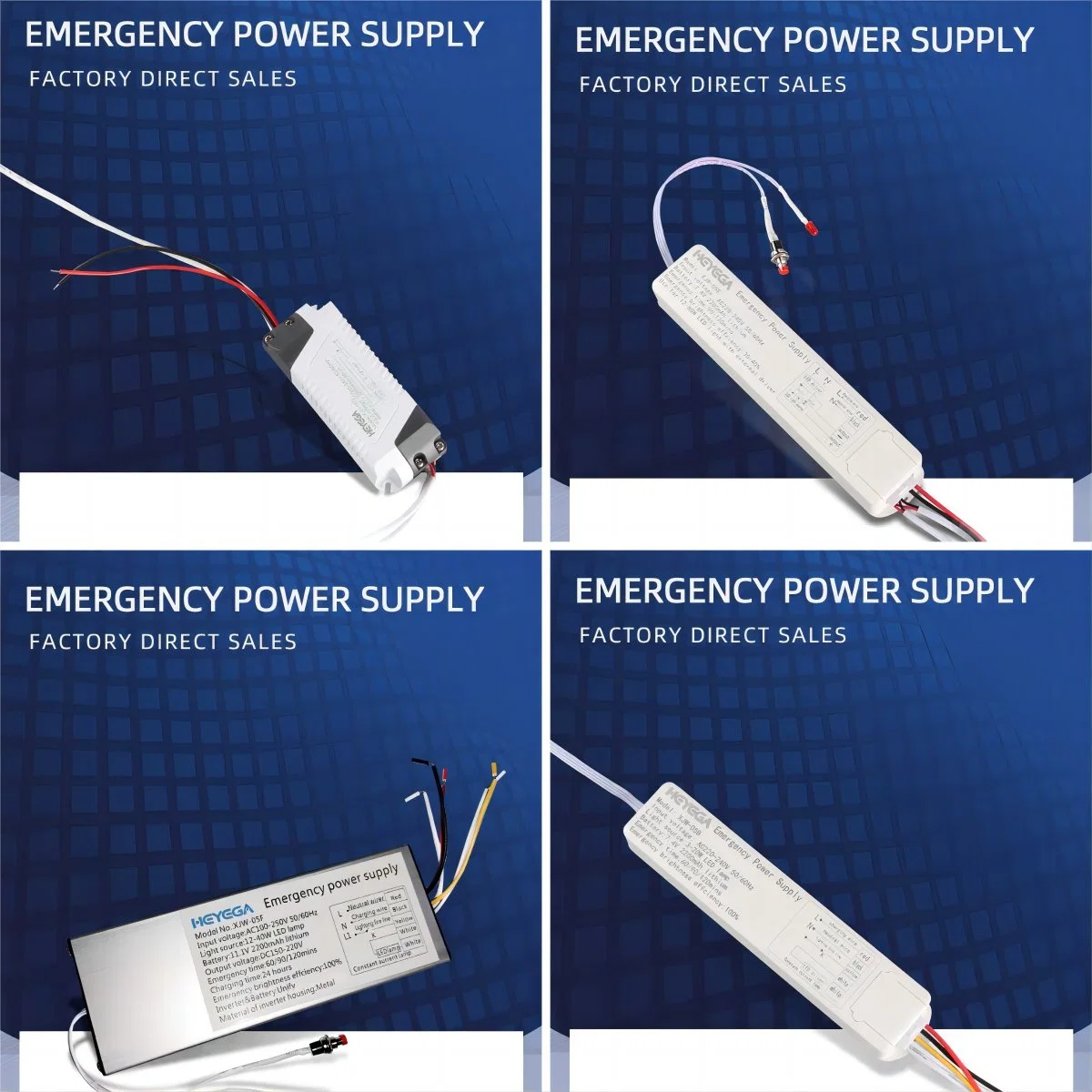Precio al por mayor CE RoHS UL listado 10W/20W/50W/100W resistente al agua recargable Dali Fábrica de controladores de luces LED de emergencia para accesorios de iluminación