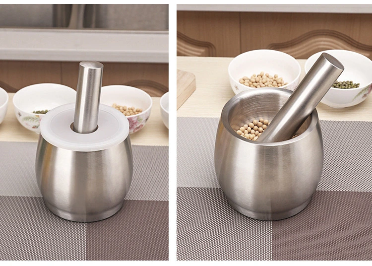 Stainless Steel Mortar and Pestle Pill Crusher Spice Grinder Ai14069