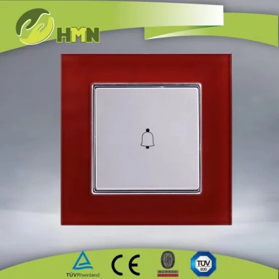 TUV CE CB European standard certified toughened glass 1gang BLACK bell push switch