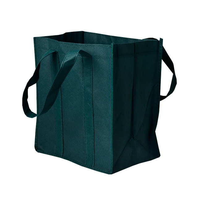 Customized Green Non Woven Bottle Wine Tote Bag