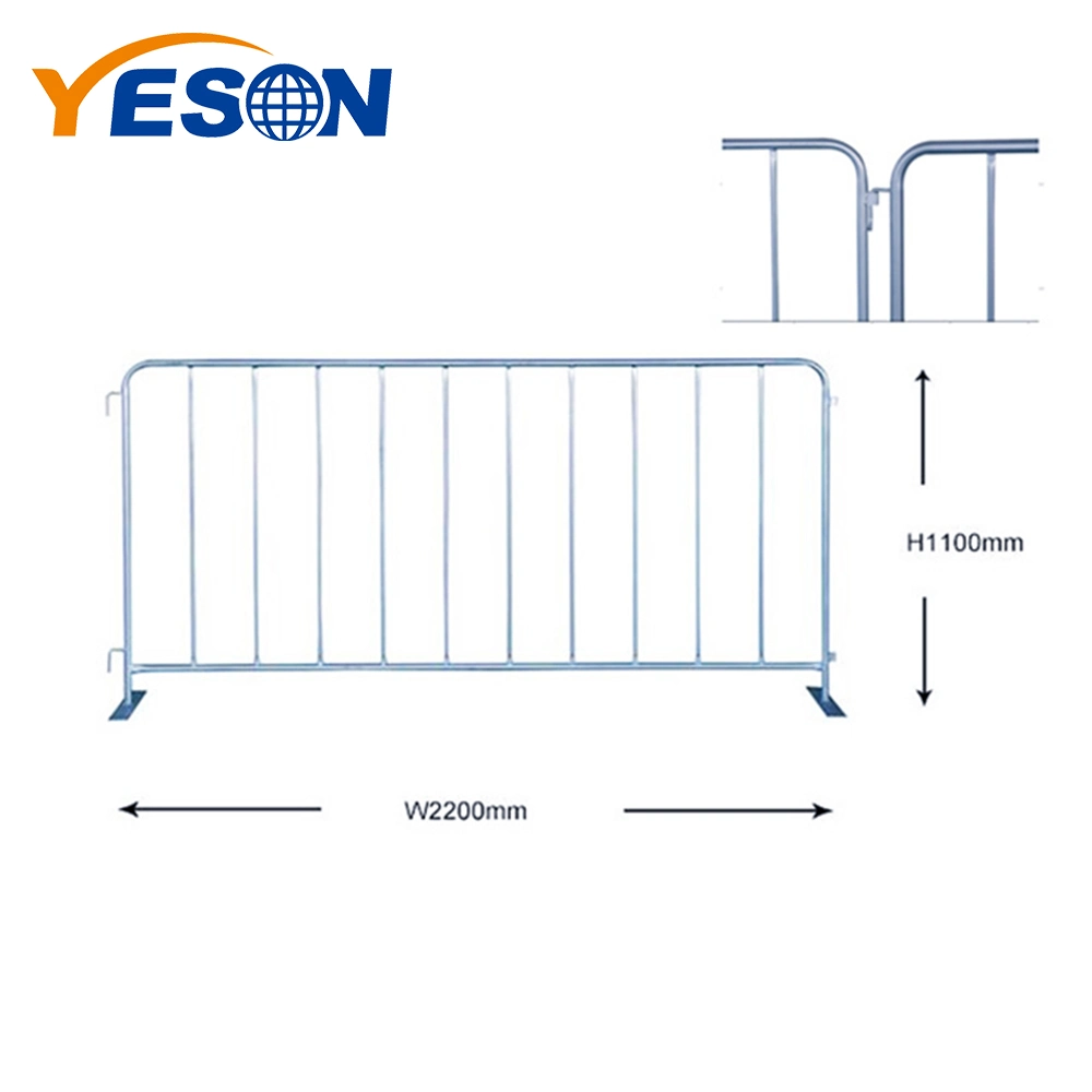 Hot Sale Hot-Dipped Galvanised Traffic Road Safety Pedestrian 2.4 X 1.5m Crowd Control Barriers