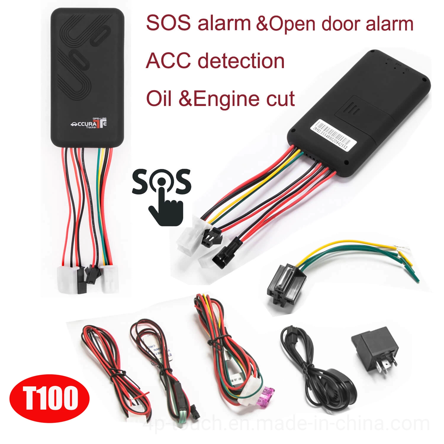 Hot Sell GSM Vehicle GPS Tracking Device with Anti-theft Alarm Remote Cut off Engine T100