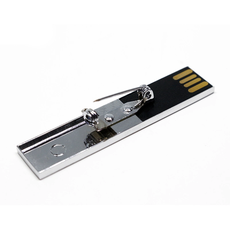 Unidade flash USB de oferta promocional portátil de metal com broooch